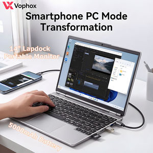 Monitor Portátil OEM Personalizado de 14 Pulgadas, Estilo <span class=keywords><strong>Laptop</strong></span>, con Batería de 5000mAh, Teclado, Touchpad y Hub para Smartphone y PC - Product Image 1