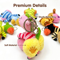 Porte-clés en peluche zèbre amusant avec gros derrière, rayures colorées, breloque de sac en peluche, pendentif de sac à dos unique et doux pour la décoration