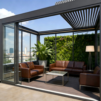 Pergola rétractable entièrement automatique en aluminium, abri de jardin, rangement extérieur, toit à lames orientables, imperméable, abri pliant électrique, ombrage naturel