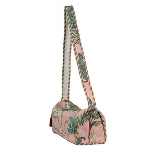 Bolsos de Mano Tradicionales Indios de Algodón, Bolsos de Compras Florales Cosidos a Mano, Bolsos de Hombro Acolchados, Bolsos Casuales Grandes, Bolsos de Mano para Mujer - Product Image 2