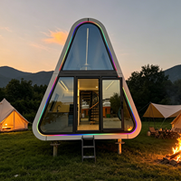 Maison en forme de capsule spatiale en alliage d'aluminium, design scandinave, mini-maison préfabriquée, lodge portable pour station de ski en montagne