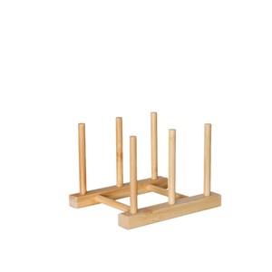 Bamboo Storage Rack Multi Functional Cup Holder Square Shape Kitchen Draining <b>Dish</b> Rack With <b>Stand</b> - Product Image 2
