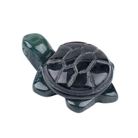 Statuette de tortue sculptée en cristal naturel bicolore, ornement de bureau, décoration de maison et de voiture, pierre de guérison, cadeau