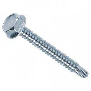Tornillos de cabeza hueca autoperforantes con arandela falsa 6.3X22 Chapado en zinc y acabado de óxido negro Roscas M3.5 y M6 - Product Image 1