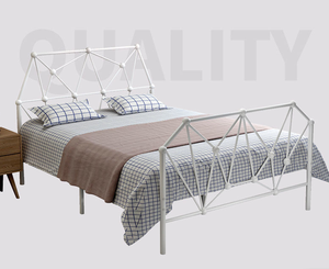 Dormitory Construction Single Tier Coated Pipe Manufacturers Sell Iron Metal <b>Bed</b> King-size <b>Frame</b> Type <b>Platform</b> Bedroom Furniture - Product Image 3