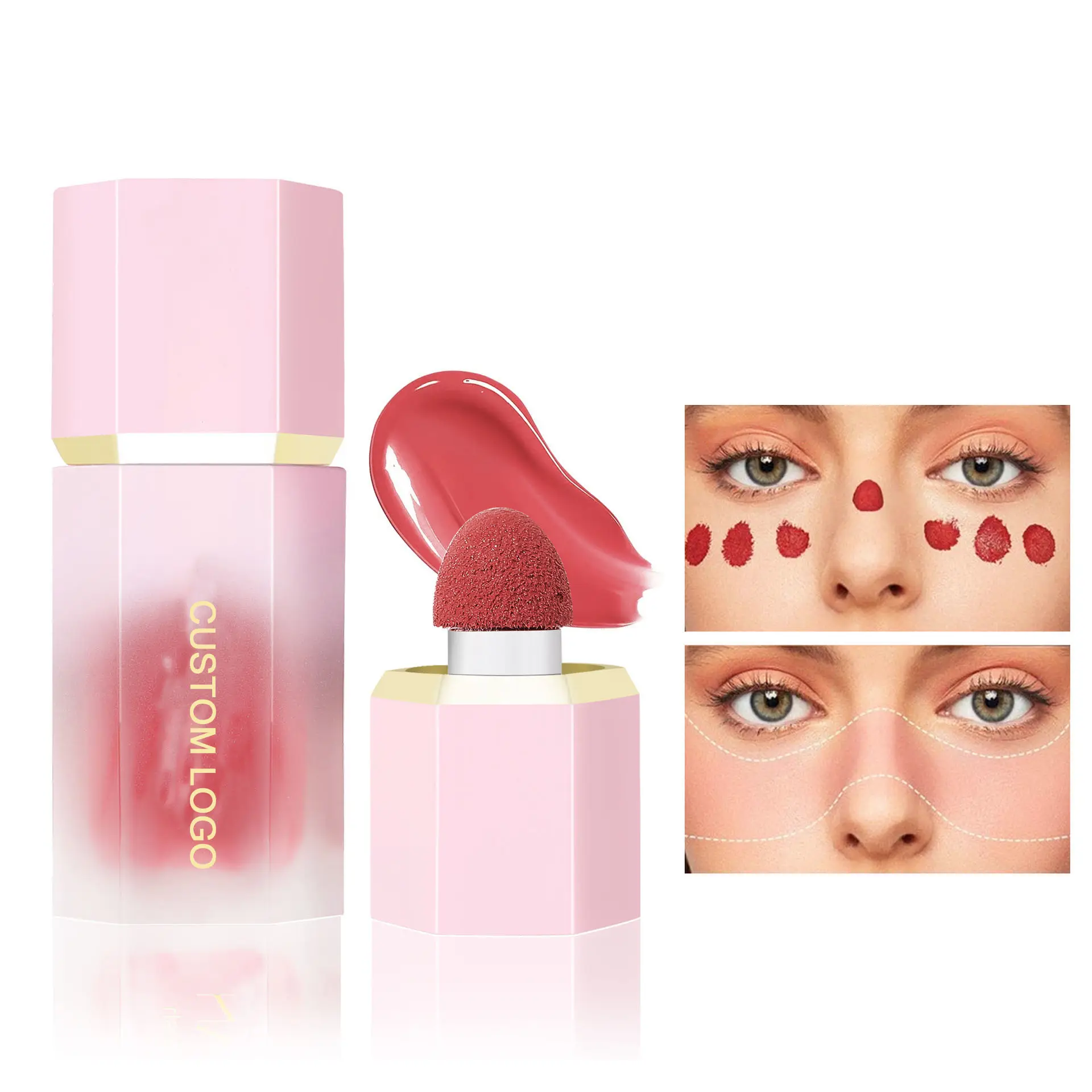 DOOUCI OEM/ODM Cosmetic Blusher 로즈 메이크업 액체는 개인 상표를 적면합니다