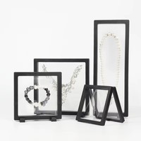 Boîte de présentation de bijoux 3D en gros, cadre de suspension personnalisé en plastique, boîte à gemmes anti-poussière, cadre flottant