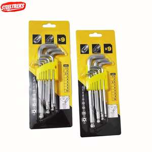 新発売の人気工具 六角レンチ 格安 9本組 ロングアーム ボールエンド アレン トルクスレンチセット 1.5-10mm T10-T50 ハードウェアツール 六角レンチ - Product Image 1