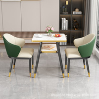 Mesa de Negociación para Conferencias y Combinación de Sillas, Mesa de Comedor Circular Pequeña para Recepción, Oficina, Cafetería