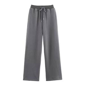 Completo Due Pezzi con Pantaloni a Gamba Dritta e Felpa con Cappuccio Grigio Casual da <span class=keywords><strong>Donna</strong></span> Set Jogger Felpe con Cappuccio - Product Image 4