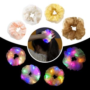 LED Hair Scrunchy Flashing Hair Bands for Women Girls Luminous Colorful Glow Hair Tie 3 Light Modes Fun Party Favors - Product Image 6