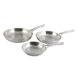 Poêle à frire haut de gamme en acier inoxydable martelé, triple épaisseur, de qualité alimentaire, avec poignée creuse - Product Image 3