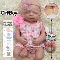 Poupées Reborn en Silicone Plein Corps de 20 Pouces, Réalistes, Bouche Ouverte, Pascale, Corps Souple et Flexible, Étanche, Jouet de Collection pour Cadeau
