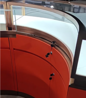 Vitrine ronde rouge personnalisée en verre pour bijoux, vitrine pour montres, vitrine pour meubles, kiosque pour bijouterie