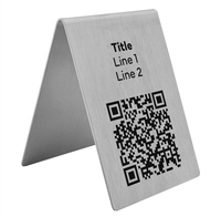 Support de table personnalisé en acier inoxydable poli avec code QR, plaque de collecte de paiement pour restaurants, cafés et hôtels