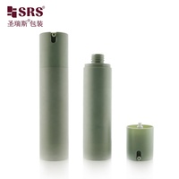 TA021-100ml 3.33oz vente en gros personnalisé marque privée vide vert lunaire Opaque mat givré bouteille à pompe sans air pour les soins de la peau