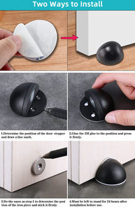 Butoir <span class=keywords><strong>de</strong></span> <span class=keywords><strong>porte</strong></span> moderne en acier inoxydable, <span class=keywords><strong>demi</strong></span>-<span class=keywords><strong>lune</strong></span>, auto-adhésif, monté au sol, pour salle <span class=keywords><strong>de</strong></span> bain - Product Image 4