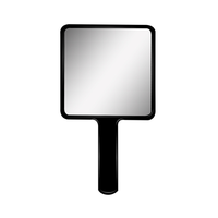 Private Label Mini miroir de maquillage portable Miroir de beauté carré personnalisé avec poignée pliable Motif floral simple face