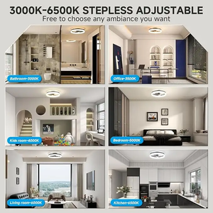 أبيض وأسود ، K-، ملف تعريف منخفض ، s مع أضواء ليد وثريا عن بعد 20 بوصة - Product Image 5