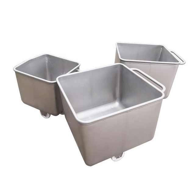 200l Meat Buggy Mobile Storage Container Trolley Food Cart Bins 100 Litre Meat Barrel for Food Factory