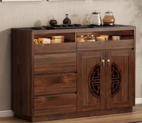Buffet moderne en bois massif de grande capacité avec design écologique, meuble de rangement pour salle à manger et salon