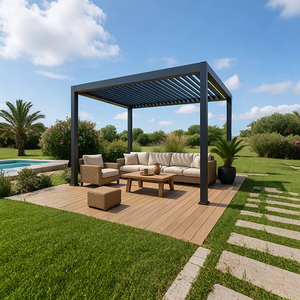 Pérgola de Aluminio de Lujo con Techo Impermeable y Rejillas, Gazebo para Jardín, Pérgola de Aluminio para Exteriores, OEM 3x3 3x4 4x4 6x4m - Product Image 2