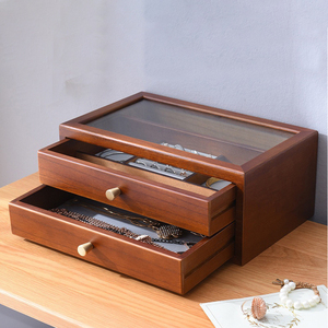 DS Custom Rectangle Multi-layer <b>Drawer</b> Type Modern Stylish Chinese <b>Storage</b> Display Wood Jewelry <b>Box</b> for Rings - Product Image 4