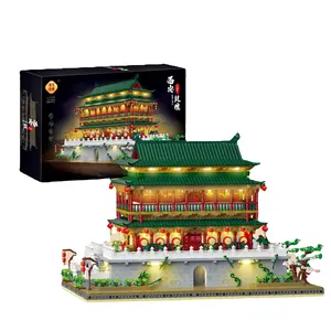 Vilo 6006 Trommeltoren Van Xi'an Gebouw Decoratie Model Bouwstenen Speelgoed Assemblage Jongens Kinderen Cadeau Aanbeveling