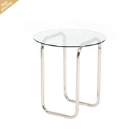 Vente en gros bon marché Table basse ronde en verre trempé en acier inoxydable de haute qualité Table d'appoint de salon