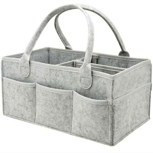 Organisateur de couches rectangulaire en tissu feutré grande capacité, sac de rangement portable et léger pliable pour couches de bébé, sac fourre-tout pour la crèche - Product Image 5