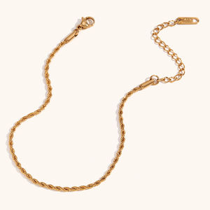 Dingran <span class=keywords><strong>Collier</strong></span> et Bracelets de Cheville Chaîne Torsadée Tendance d'Été, Dorés, Accessoires pour Hommes - Product Image 4