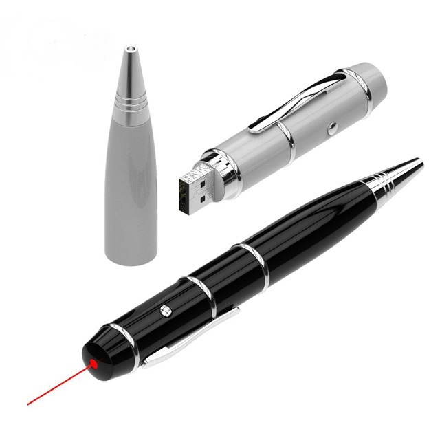 Wholesale Pen Shaped USB Flash Drive Laser Pointer Engraving Printing Logo 8GB 16GB 32GB 64GB 3.0 Memory U Disk
