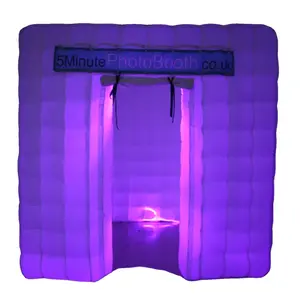 China Supplier Oxford cloth Inflatable Photo Booth Enclosure Portable Cube LED inflatable air tent with Inner Air Blower