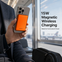 Batterie externe en alliage d'aluminium magnétique 10000mAh, aimant puissant N52, 30W USB-C PD, charge sans fil 15W, batterie portable
