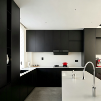 Meubles de base en bois massif de luxe français moderne avec profondeur personnalisable pour la personnalisation complète de la villa
