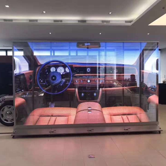 Glass Window Light Weight Transparent Led Display Screen P3 91
