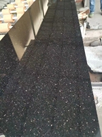 Dalle de granit noir galaxie naturel - Pierre polie durable et écologique pour comptoirs de cuisine et salle de bain, décoration intérieure/extérieure