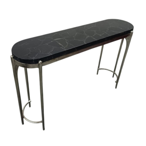 Tavolo Console Moderno con Piano in Quarzo, Tavolino Stretto e Piccolo per Ingresso e Soggiorno - Product Image 1