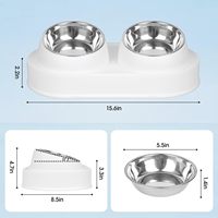 Vente en gros de bols doubles en céramique inclinés pour chats, protection du cou, anti-vomissement, distributeur de nourriture et d'eau surélevé pour chats et chatons