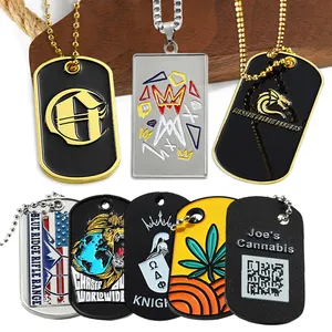 Straat Cool Heren Dog Tag Ketting Gegraveerd Roestvrij Staal Dog Tags Hanger Email Print Naam Id 3d Custom Dog Tag