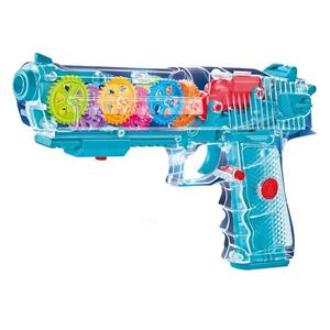 Pistolet à jouet pour enfants, transparent, à engrenages, pistolet à vibrations, jouet électrique, clignotant, <span class=keywords><strong>concept</strong></span> amusant, pistolets à jouet avec lumière et musique - Product Image 3