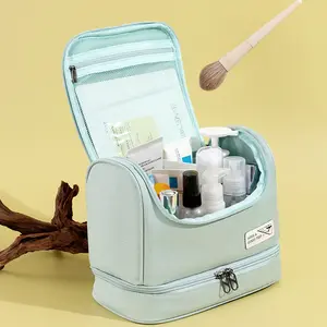 Tas organizer kosmetik wanita, tas pengatur perlengkapan mandi kain berkualitas tinggi, tas Makeup kosmetik wanita simpel gaya Jepang Wabi Sabi, kotak penyimpanan barang perjalanan