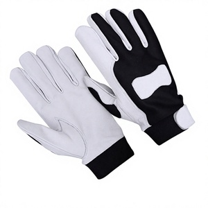 Gants de travail antidérapants en polyester avec poignet élastique, 11 oz, 10 pouces, blanc/noir, pour usage général et assemblage - Product Image 1