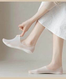 Calcetines antideslizantes de silicona invisibles de verano, calcetín transpirable ultrafino, calcetines de barco de corte bajo de seda de hielo de Color sólido - Product Image 2