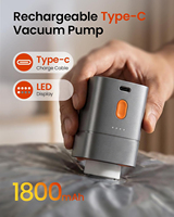 Pompe à vide sans fil 2-en-1 pour sacs de rangement et articles gonflables |   Aspirateur et pompe à air électriques rechargeables 1800 mAh avec 7 embouts