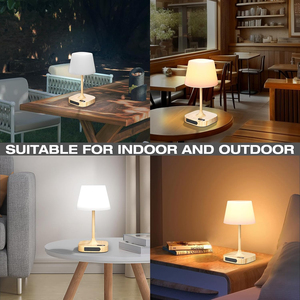 Outdoor Table Lamp, IP55 Waterproof <b>Shower</b> Lamp with Cordless Rechargeable Battery, Dimmable LED Display Bath Lamp for Camping - Product Image 5