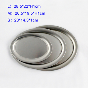 Plateau alimentaire ovale en acier inoxydable, design métallique classique, compatible lave-vaisselle, pour camping et fêtes, technique de gravure, 50 pièces, logo personnalisé - Product Image 3