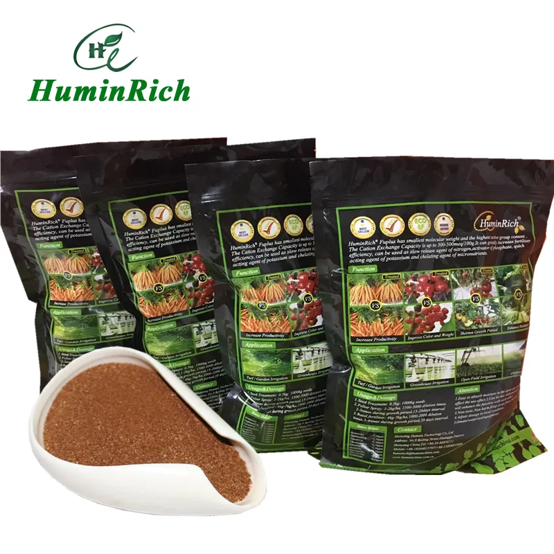 Huminrich Fuplus SY3001-1, fuente Mineral de alta actividad, ácido fúlvico, efecto de mejora del ácido húmico en el suelo