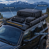 Plateforme de toit en alliage d'aluminium avec barre lumineuse LED, porte-bagages modulaire pour camping 4x4 tout-terrain, vente en gros OEM CarLuxe