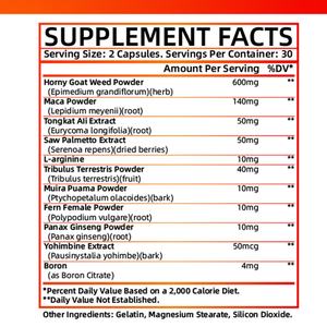 Suplemento de Hierba de Cabra en Celo, Maca, Ginseng, L-Arginina, Tribulus, Energía Natural Premium y Resistencia Óptima para Hombres - Product Image 3